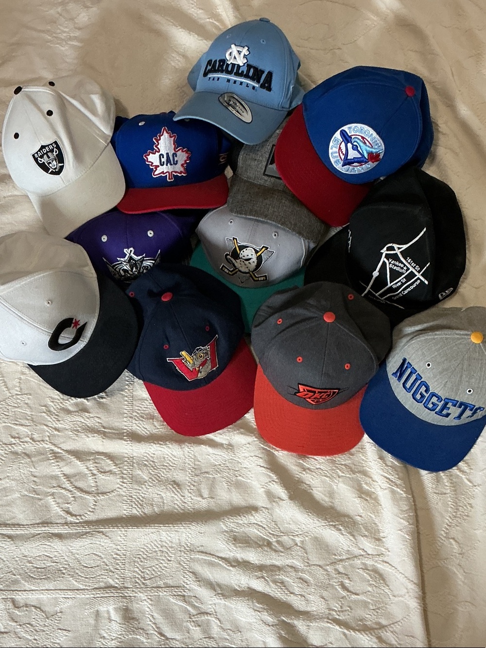 12 Assorted Vintage Sports Caps - Mixed Team Logos
